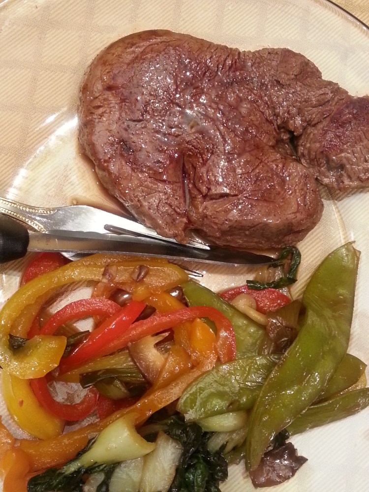 Beef tenderloin and stir fry vegetables with Ponzu sauce-1