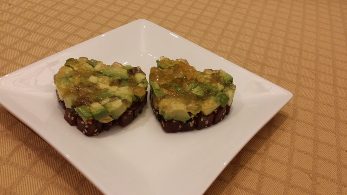 Tuna tartare with yuzu gelee