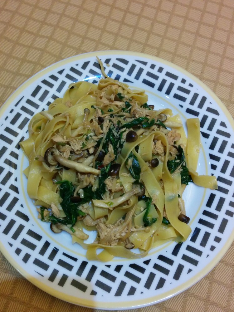 Mushroom and Salmon Linguine-2